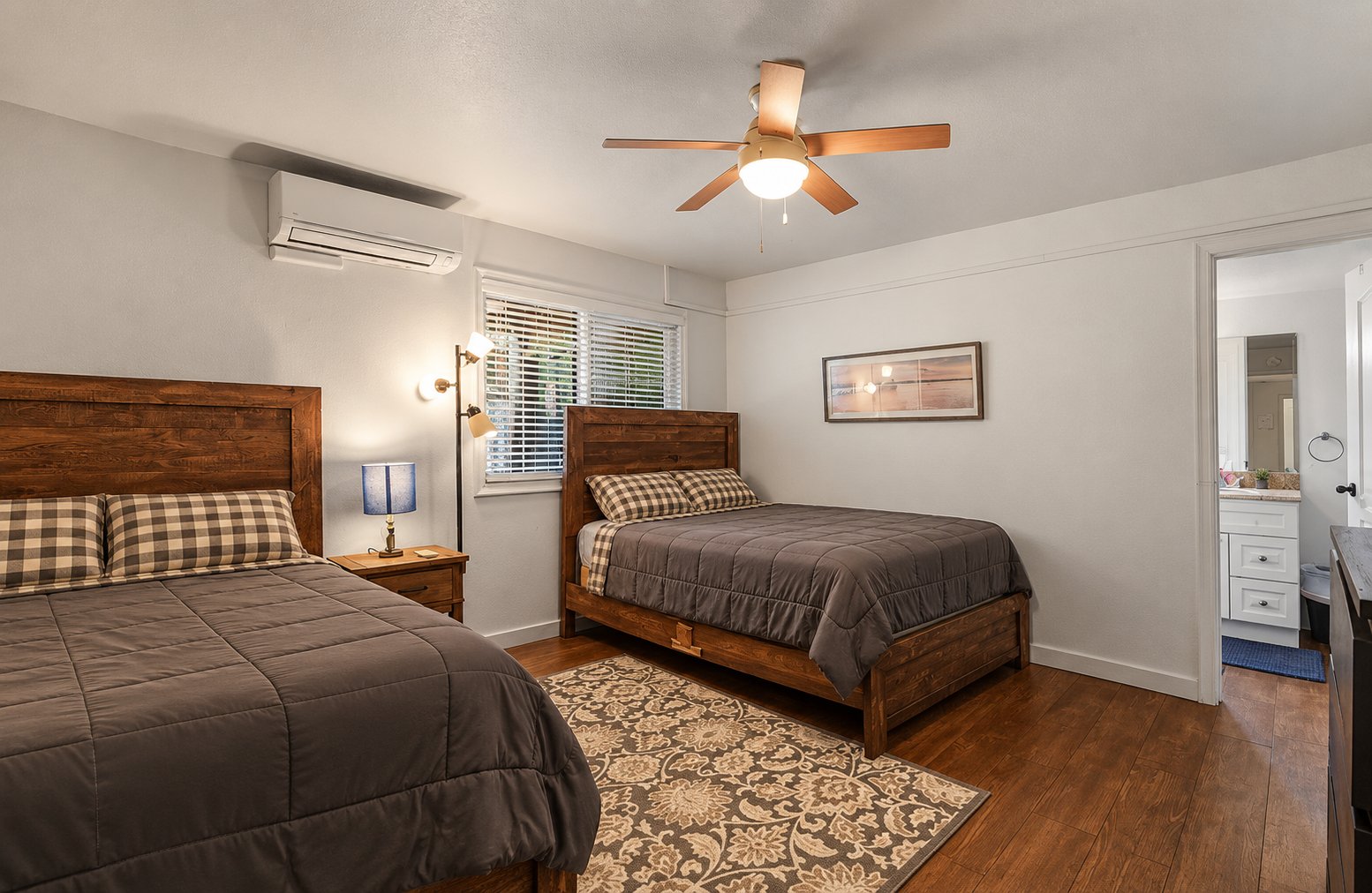A shared bedroom with two beds
